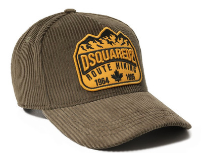 Dsquared2 Route Hiking Patch Baseballcap Corduroy Kappe Mütze Basebalkappe Cap
