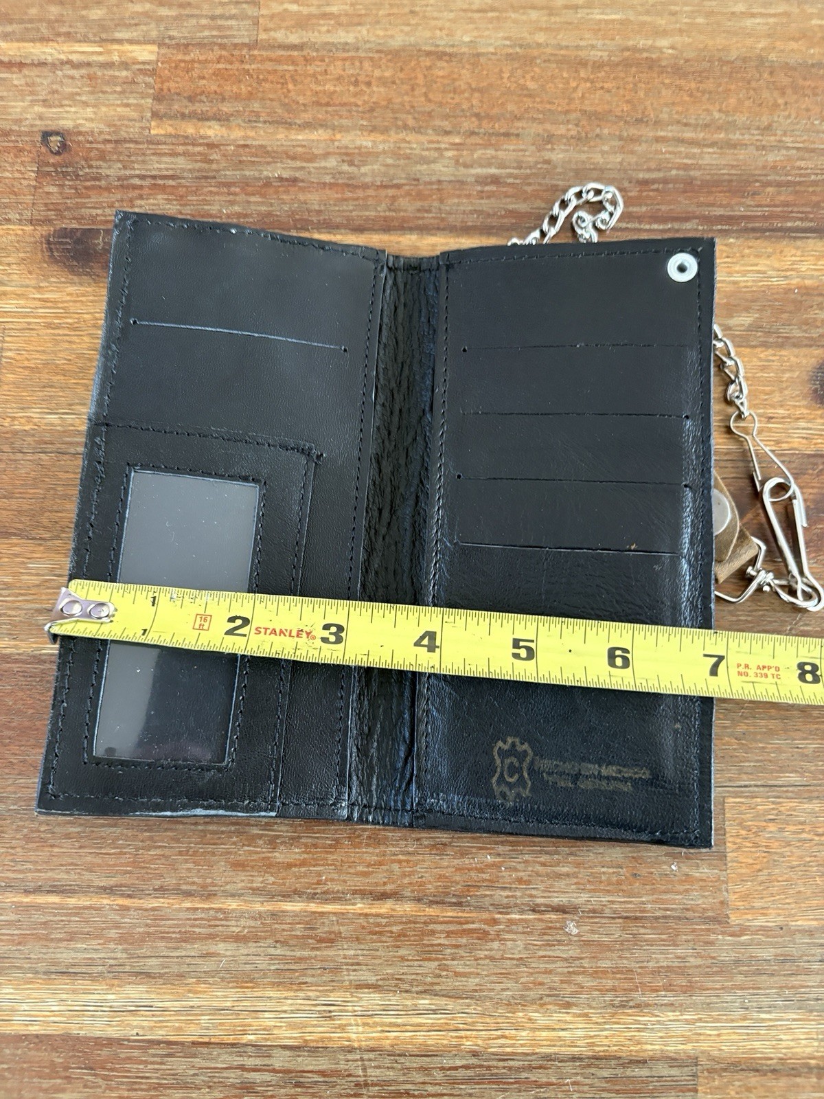 Leather Wallet Chain Mens Brown Western Bifold Wallet 6.5” X 3.5” Never Used