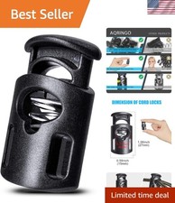 Plastic Cord Locks Single Hole Spring Toggle Stopper Cord Stops Fastener Togg...