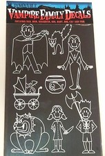 Vampire Family - 8 Window Cling Stickers New Zombie Family Decals Vampire Family - 8 Window Cling Stickers New Zombie Family Decals