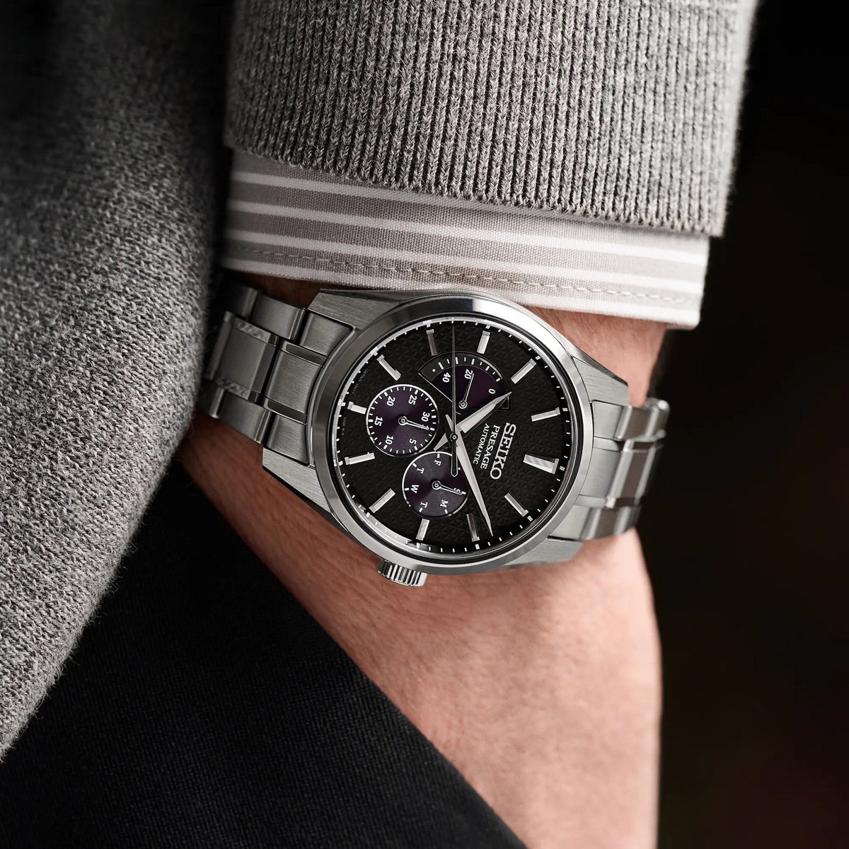 Greco ブラック 日本製 SEIKO Presage Sharp Edged SPB307J1 Kurotobi Automatic Black