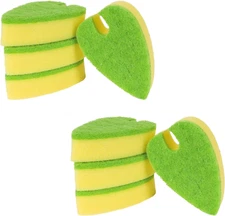 Evriholder Quick Dry Kitchen Sponges, Dual-Sided, Leaf Design for Scrubbing Dish