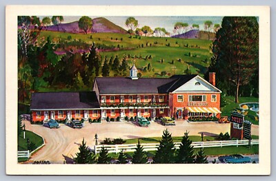 Postcard Williamstown MA Berkshire Hills Motel Artist Rendering