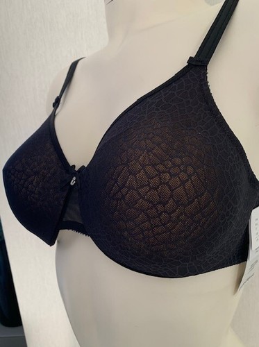 Chantelle C Magnifique UK 38E Wired Unpadded Full Cup Smooth Tshirt Black Bra - Picture 6 of 8