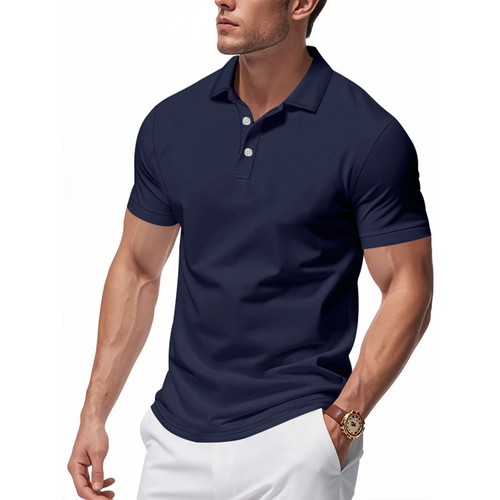 Herren Freizeit Golf Poloshirts Sport Kurzarm Knopfleiste Oberteile Slim Fit T-Shirt❤ - Bild 20 von 36