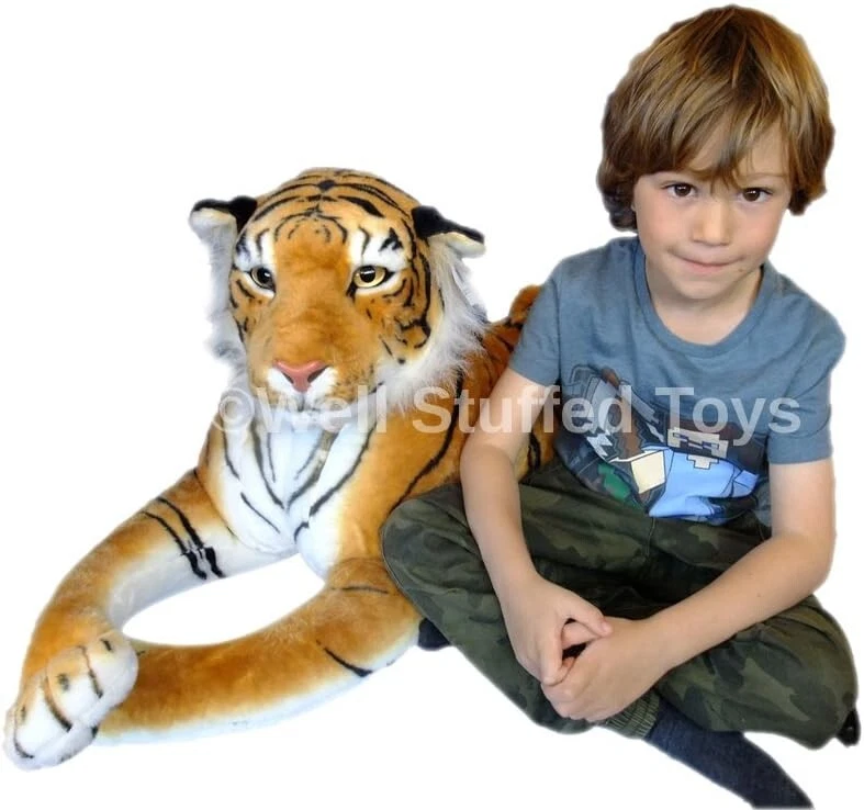 Extra Large Brown Tiger Plush Toy 100-160cm – Giant Realistic Cuddly Soft Animal - Image 3 of 4