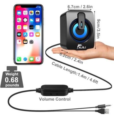 MEIRIYFA Altoparlanti Per Computer PC, Mini PC Altoparlante USB - Foto 12