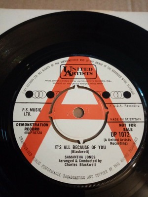Samantha Jones It S All Because Of You Uk Demo 7 Ex United Artists Up 1072 Ebay