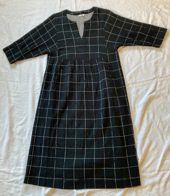 TOAST DRIFT DRESS ECRU/BLACK COTTON LINED SIZE L | eBay UK