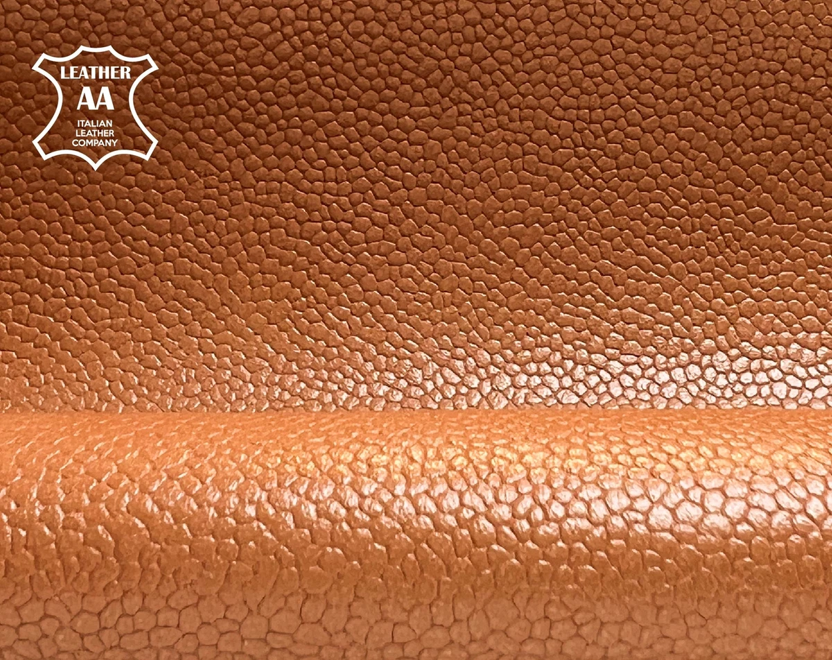 Brown Lambskin Leather With Pebbled Texture 0.46-0.9m2/5-9sqft Italian  0.8mm/2oz