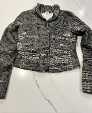 Roma E Toska Wool Blazer Longsleeve Tweed Style Made In Germany Size Small Gray