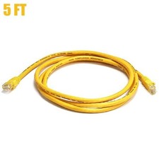 5FT Cat5E RJ45 Network LAN Ethernet UTP Patch Cable Stranded Copper Wire Yellow