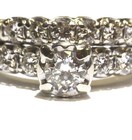 14k white gold .88ct round diamond engagement ring wedding band 6.1g vintage set — photo 2