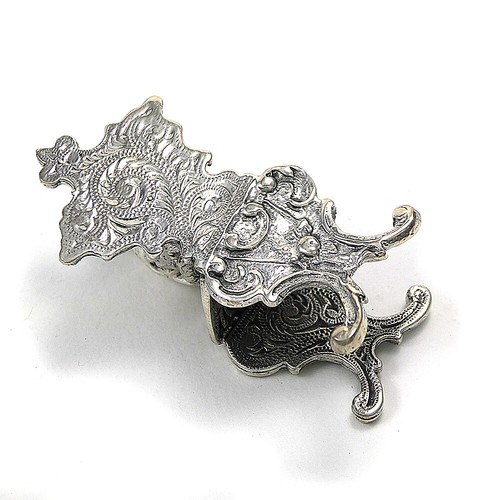 KATZE Figuren Viktorianischer Stuhl Stil Kätzchen verziert massiv Sterling Silber 925 - Bild 11 von 12