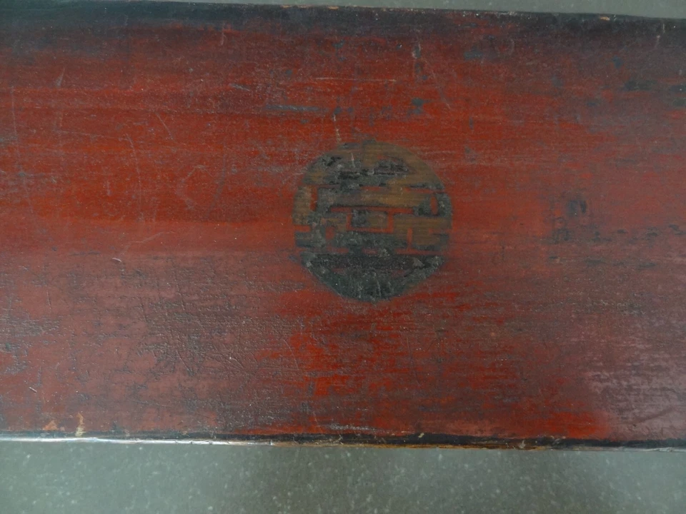 ANTIGUA CAJA MANUSCRITA DE MADERA BUDISTA TIBETANO MONGOL HECHA A MANO Foto 3 de 4