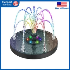 Decor LED Light Solar Power Fountain Water Pump Night Floating Garden Bird Bath