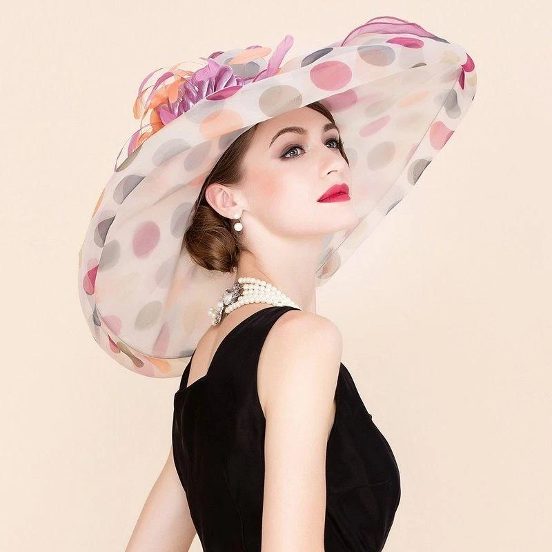 Nuevo Para Mujer Kentucky Derby Iglesia Boda Noble Vestido Sombrero Organza Pluma Sombrero Foto 2 de 4