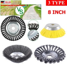 200mm Profi Wildkraut Fugen Unkrautbürste Motorsense Freischneider gezopft 8Zoll