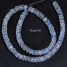 4.5mm Fine Rainbow Moonstone Faceted Rondelles Beads 10" Strand rare even size