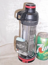 NEW PRIMULA STASH-IN 16 OZ TRITAN BEVERAGE +PHONE STORAGE DRINK BOTTLE RED BLACK