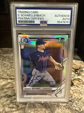Spencer Schwellenbach Signed 2021 1st Bowman Draft Refractor #BDC-44PSA/DNA 