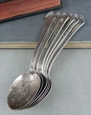 Set of 6 William B. Durgin Co. 1912 Lenox 925 Sterling Silver Demitasse Spoons