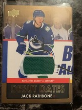 Jack Rathbone  2021-22 upper deck hockey Debut Dates Patch