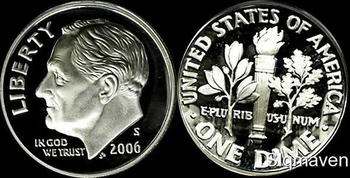 2006 S 90% Silver Roosevelt Dime Deep Cameo Gem Proof