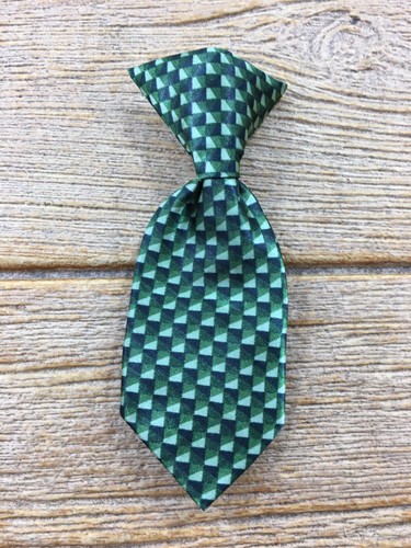 Baby Boys Neck Tie Newborn - 12 Months Green Diamonds Dressy Clip On Suit Tie
