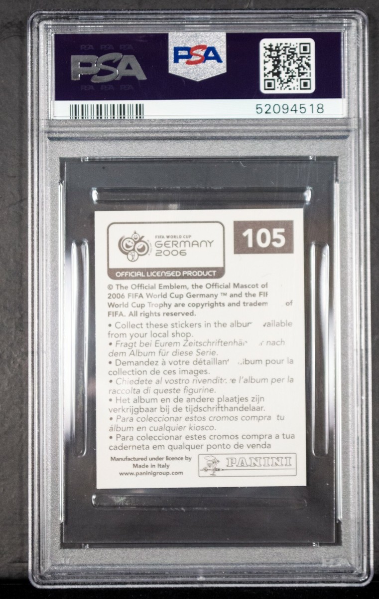 2006 Panini World Cup Sticker Steven Gerrard #105 PSA 9 MINT