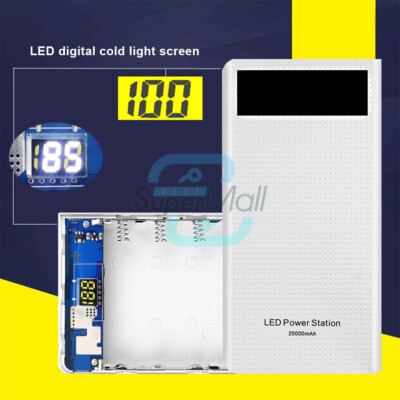 Micro Type-C Portable Power Bank Case Charging Box Digital For 7x18650 Battery