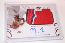 MATT THAISS 2016 LEAF TRINITY JERSEY AUTOGRAPH PLAYER WORN PATCH L.A. ANGELS 