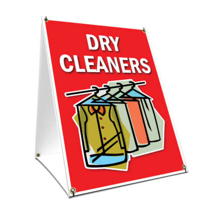 A-frame Sidewalk Sign Dry Cleaners With Graphics On Each Side | eBay
