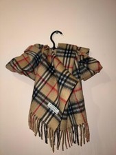 Burberry Cashmere Scarf Classic Nova Check Scarf Beige Made In Scotland 165 32