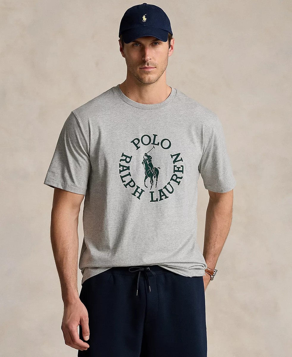 Polo Ralph Lauren Men's Big Pony Logo Jersey T-Shirt, Grey Heather