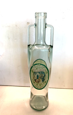 Italy Merzetti Tuscan Italian Olive Tree Design Olive Oil Glass Bottle w/Handles