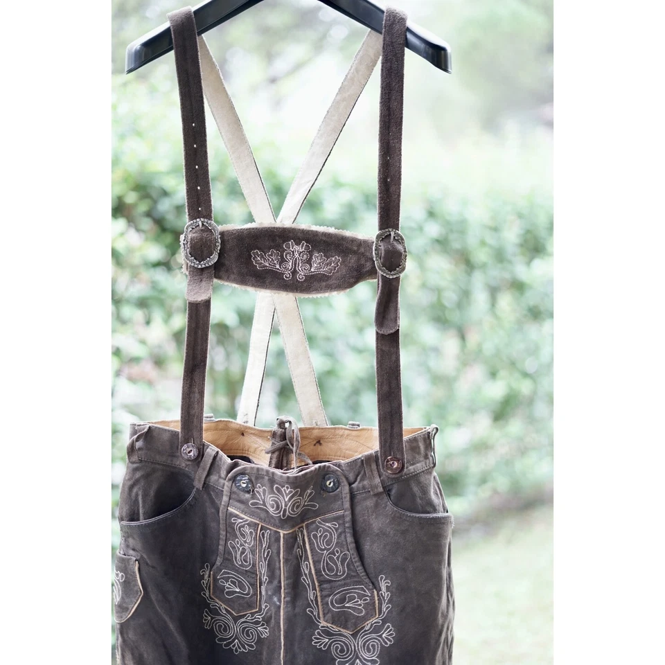 PANTALONI tg. 48 PELLE LEDERHOSEN TIROLESE - Immagine 2 di 4