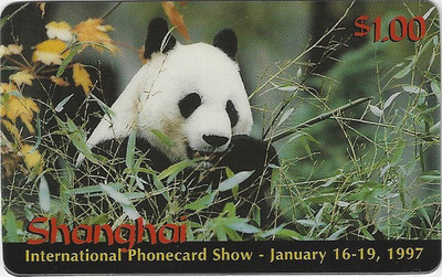 TK 162 Telephonkarte/PhoneCard C&W $1 China Shanghai Phoncard Show mit Panda 