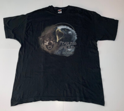 Harley Davidson 1997 Alaska Proud & Fearless Wolf Eagle T-Shirt