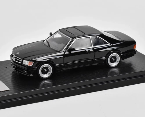 RM 1:64 Black 560 SEC AMG W126 Coupe Sports Model Diecast Metal Car - Picture 8 of 11