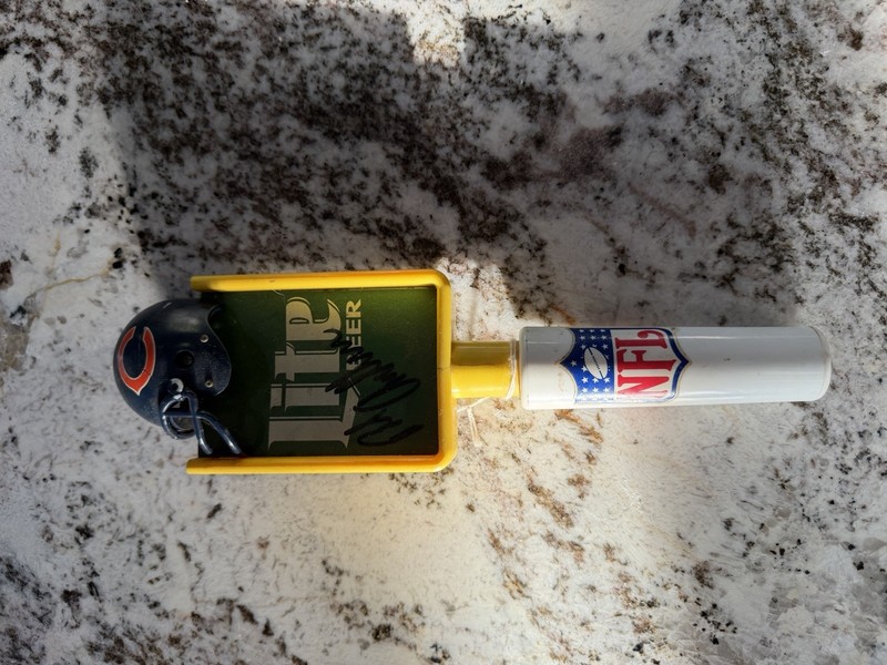 Miller Lite beer tap handle Chicago Bears and an NFL goal post design