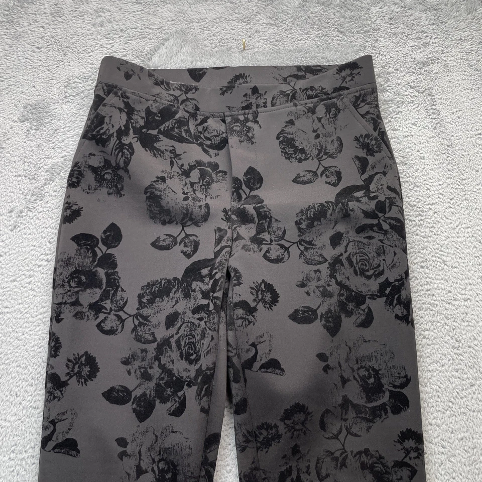 Pantalones De Colección Joseph Ribkoff Para Mujer Medianos Negros Florales Paisley Terciopelo Pierna Cónica Foto 4 de 4