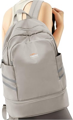 Gym Backpack for Women with Shoes Compartment & Wet Small, Light Brown 