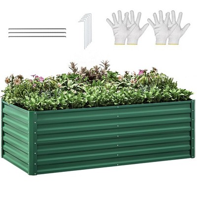6ftx3ftx2ft Large Raised Garden Bed Kit,Outdoor Galvanized Metal Patio Planter 