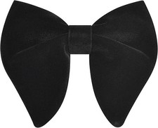 Black Velvet Bow Tie Men Pre-Tied Satin Formal Tuxedo Oversized Big Bowtie