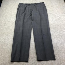 Vintage Versace Pants Mens US 38 It 54 Gray Wool Dress Flat Straight Business