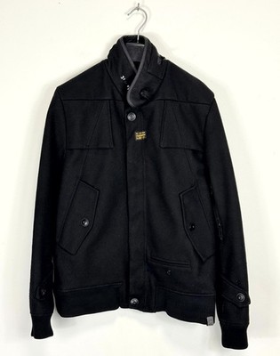 G-STAR Raw Wool Artner Weston Bomber Men Black Full Zip Jacket Size L