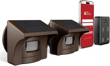 eMACROS Pro 4 Solar Driveway Alarm with App,1/2 Mile 1 Wi-Fi Base+2 Sensors 