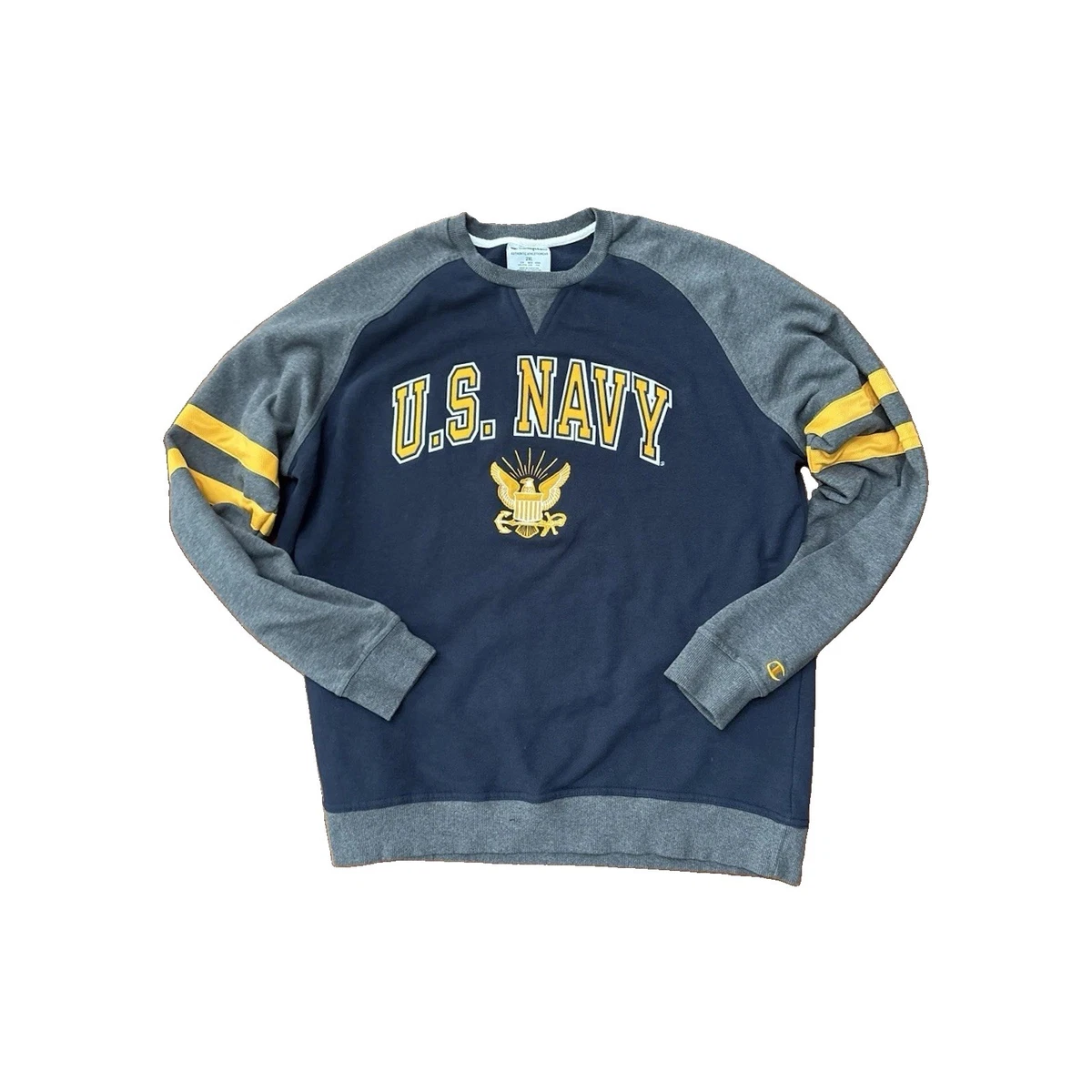 80s Champion Sweater NAVY×YELLOW LARGE Champion Usa In Men's Sweats & Hoodies for Sale - Shop Men's