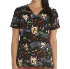 Disney The Nightmare Before Christmas Scrub Top Women's Size 3XL Holiday